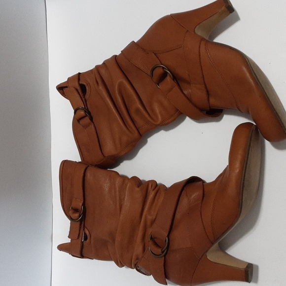 Steve Madden leather mid calf boots women 8M chunky heels brown festival rodeo - Picture 4 of 11